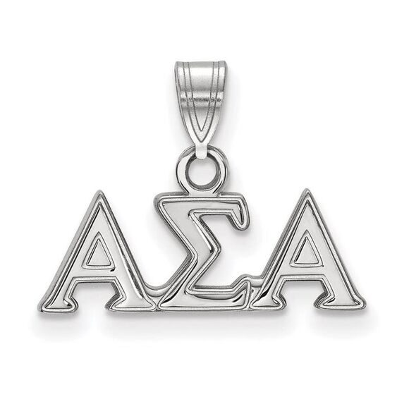 Sterling Silver Alpha Sigma Alpha Small Greek Letters Pendant - Picture 1 of 3